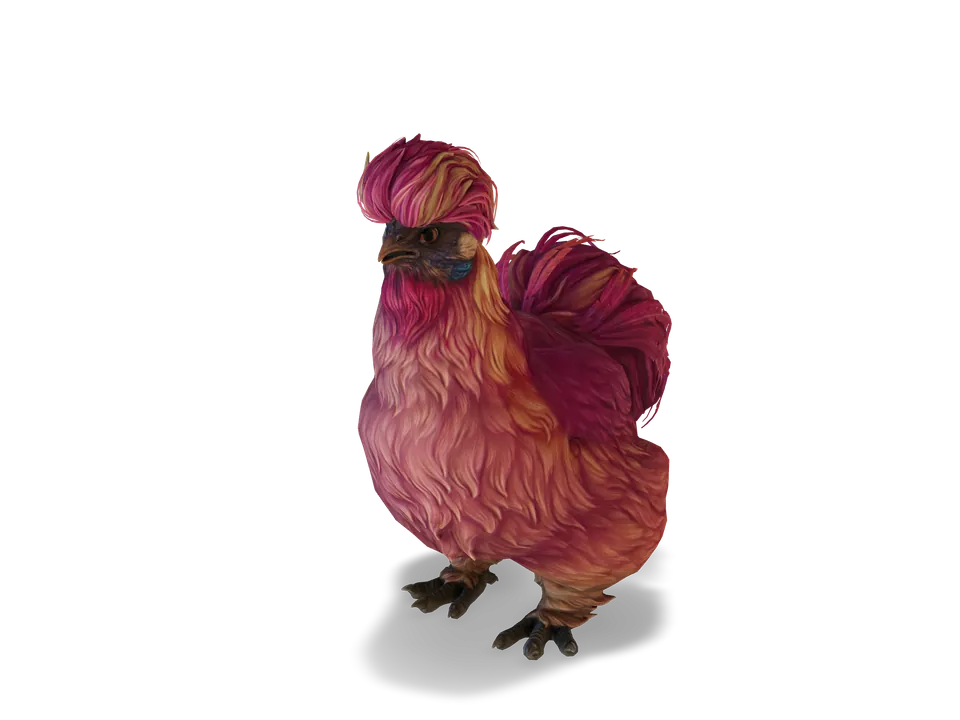 Курка Silkie Red з CS2 у 3D